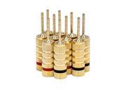5 PAIRS OF High Quality Gold Plated Speaker Pin Plugs Pin Screw Type