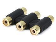3 RCA Jack to 3 RCA Jack Adapter Gold Plated