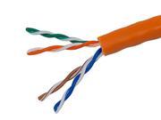 Monoprice 1000FT 24AWG Cat5e 350MHz UTP Solid Riser Rated CMR Bulk Ethernet Bare Copper Cable Orange