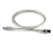 Monoprice IEEE 1394 FireWire i.LINK DV Cable 6P 6P M M 3ft CLEAR