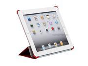 Synthetic Leather Stand Cover with Magnetic Latch for iPad 2 iPad 3 iPad 4 Red
