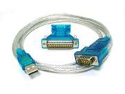Monoprice USB to RS232 DB9 male Serial DB25 male Converter Cable