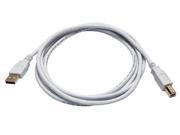 6ft USB 2.0 A Male to B Male 28 24AWG Cable Gold Plated WHITE