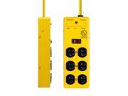 Monoprice 6 Outlet Power Box 540 Joules Metal w 6ft Cord Yellow