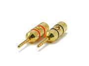 1 PAIR OF High Quality Gold Plated Speaker Pin Plugs Pin Crimp Type