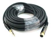 50ft Premier Series XLR Female to 1 4inch TRS Male 16AWG Cable Gold Plated