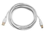 10ft USB 2.0 A Male to B Male 28 24AWG Cable Gold Plated WHITE