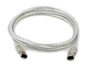 Monoprice IEEE 1394 FireWire i.LINK DV Cable 6P 6P M M 6ft CLEAR