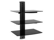 3 Tier Electronic Component Glass Shelf Wall Mount Bracket with Cable Management System UL Certified
