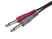 Monoprice 1 8 TRS male to two 1 4 TS male cable 3 feet