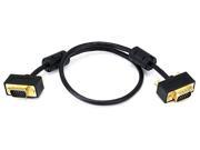 1.5ft Ultra Slim SVGA Super VGA 30 32AWG M M Monitor Cable w ferrites Gold Plated Connector