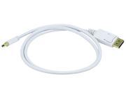3ft 32AWG Mini DisplayPort to DisplayPort Cable White