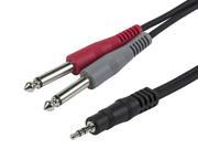 Monoprice 1 8 TRS male to two 1 4 TS male cable 5 feet