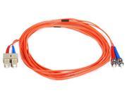 Monoprice Fiber Optic Cable ST SC OM1 Multi Mode Duplex 5 meter 62.5 125 Type Orange