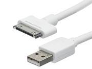 10ft SlimFit USB Sync Cable for all 30 pin iPad iPhone and iPod White