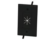 Monoprice Cable Plate with Flexible Opening 1 Gang Black