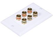 High Quality Banana Binding Post Two Piece Inset Wall Plate for 3 Speakers Coupler Type