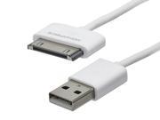 3ft SlimFit USB Sync Cable for all 30 pin iPad iPhone and iPod White