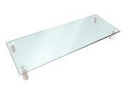 Large Multimedia Desktop Stand, Clear Glass