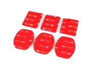 6PCS 3M Sticker Adhesive Pads Set for Gopro HD Hero 3 3 2 1 Helmet Flat Curved Surface Mount Red GP014
