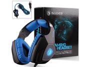 Funtech A60 Game Headset Vibration Function and 7.1 Surround Sound Professional Headphone Earphone Black Blue