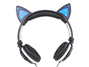 LED Light Gaming Headphones with Cat Ears Shape for PC Computer and Mobile Phone