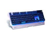 Silent 3 Color LED Backlit Mute Wired Gaming Keyboard Metal Keyboard Mechanical feel Game Keyboard for Gamer