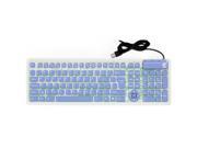 107 Keys Foldable Silicone Flexible USB Keyboard Waterproof Business Mute Mini Portable Silicone Laptop Keyboard Xmas Gift