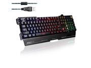 Funtech High Quality Gaming Water Proof Keyboard Colorful Backlight With 104 Keys Metal Base For PC Laptop Xmas Gift