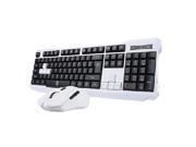 Black White Multimedia Gaming Keyboard Mouse With USB RF 2.4GHz Wireless HTPC Anti Ghosting Feature Water Proof Design Mute Effect and Mechanical Feel De