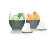 Dimple Self chilling Stemless Wine Glasses Magnetic Freezer Insert Keeps Drinks Cold Silicone Insulated Hand grip Hand blown Glass Stainless Steel Mode