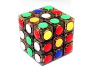 Colorful Convex Point Magic Cube Puzzle 3*3*3 Transparent Black 6*6*6cm