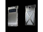 Samsung s4 mobile phone shell protective sleeve i9500 protective shell of stainless steel metal flip white