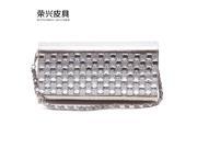 Women Clutch fashion handbags shoulder diagonal packet Silver