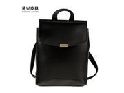 2016 new leather shoulder bag lady buckle Korean version of the trend of multi colored backpack fashion handbags black