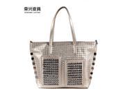 2016 autumn and winter weave pattern big handbags fashion handbags Silver
