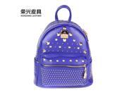 2016 new trend fashion wild rivet shoulder bag handbag blue