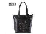 2016 new simple style women s handbags classic wild rivet fashion handbags black