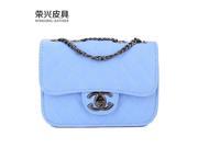 2016 new Lingge chain handbag Mini shoulder diagonal bag lady bag blue