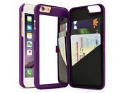 Mirror Wallet Case, Hidden Back Wallet Mirror Case with Stand Feature and Card Holder for Iphone6 6s 6s Plus 7 7 Plus for Samsung Galaxy S6 S7 iPhone 6 Purple
