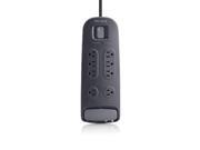 Belkin 8 Outlet Surge Protector with Coaxial and Telephone Protection Black