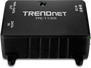 TRENDnet TPE 113GI Gigabit Power Over Ethernet Poe Injector Black
