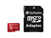Verbatim 32 GB Tablet microSDHC Memory Card UHS 1 Class 10 Red 44044