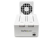 StarTech.com USB 3.0 Dual SATA Hard Drive Docking Station with Fast Charge Hub UASP and Fan for 2.5 3.5 Inch Drives White SDOCK2U33HFW