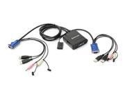 IOGEAR 2 Port USB Cable KVM Switch with Audio and Mic GCS72U