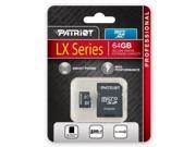 Patriot LX Series 64GB High Speed Micro SDXC Class 10 UHS I Performance Transfer Speeds PSF64GMCSDXC10