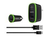 Belkin Charging Kit with Micro USB Cable Black Retail Packaging
