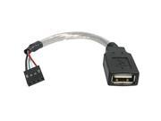 StarTech.com USBMBADAPT 6 Inch USB 2.0 Cable USB A Female to USB Motherboard 4 Pin Header F F