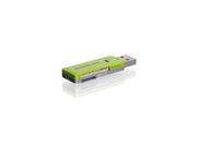 IOGEAR SD MicroSD MMC Card Reader Writer GFR204SD Green Gray