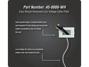 Datacomm 45 0008 Wh Easy Mount Recessed Low Voltage Cable Plate White
